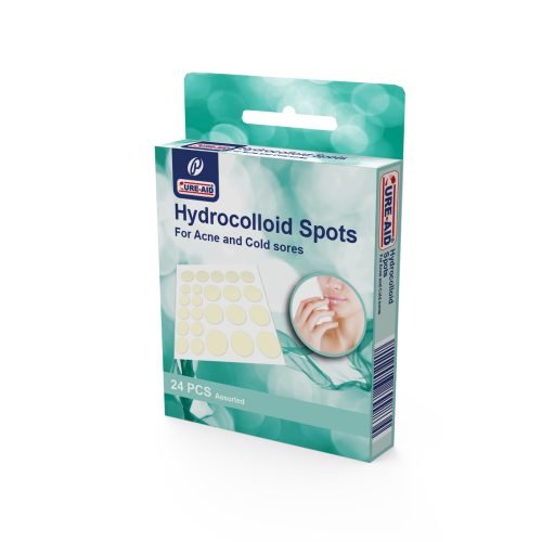 Cure-aid hydrocolloid spots